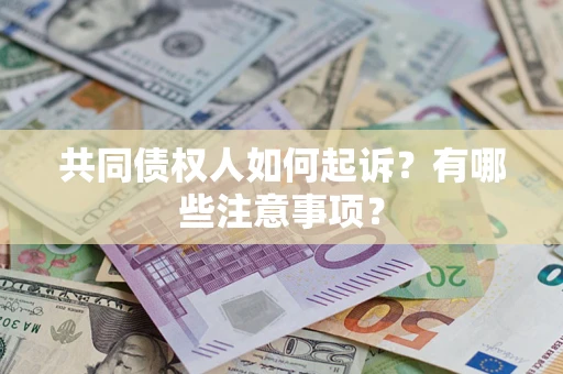 武汉共同债权人如何起诉？有哪些注意事项？